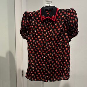 Alice + Olivia Apple Print Blouse